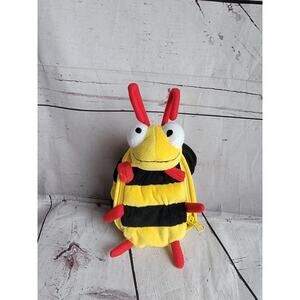 Hallmark Bug Em Bee Bumble Bee 8 Inch Zipper Pouch Plush Stuffed Animal Bag